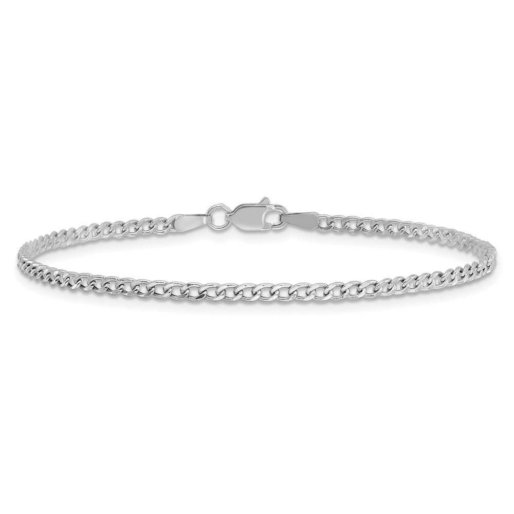14k WG 2.5mm Semi-Solid Curb Chain Bracelet (1.16 grams)