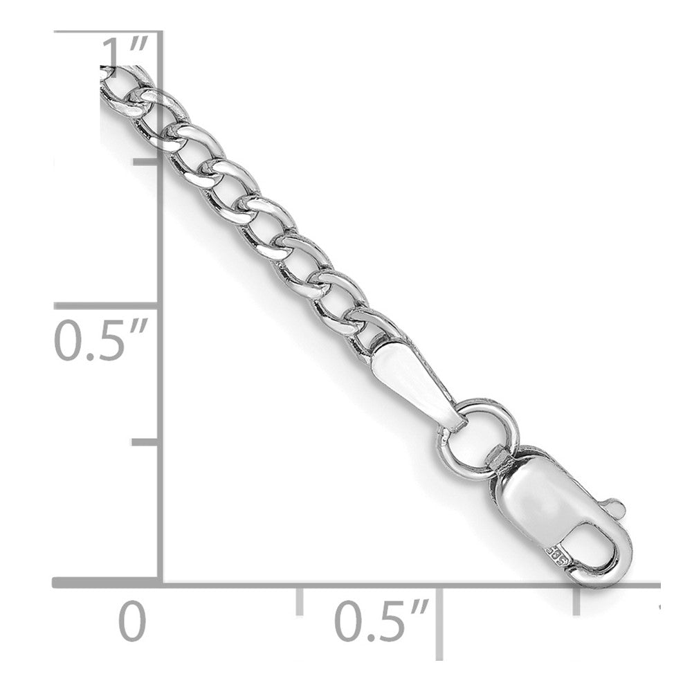 14k WG 2.5mm Semi-Solid Curb Chain Bracelet (1.38 grams)