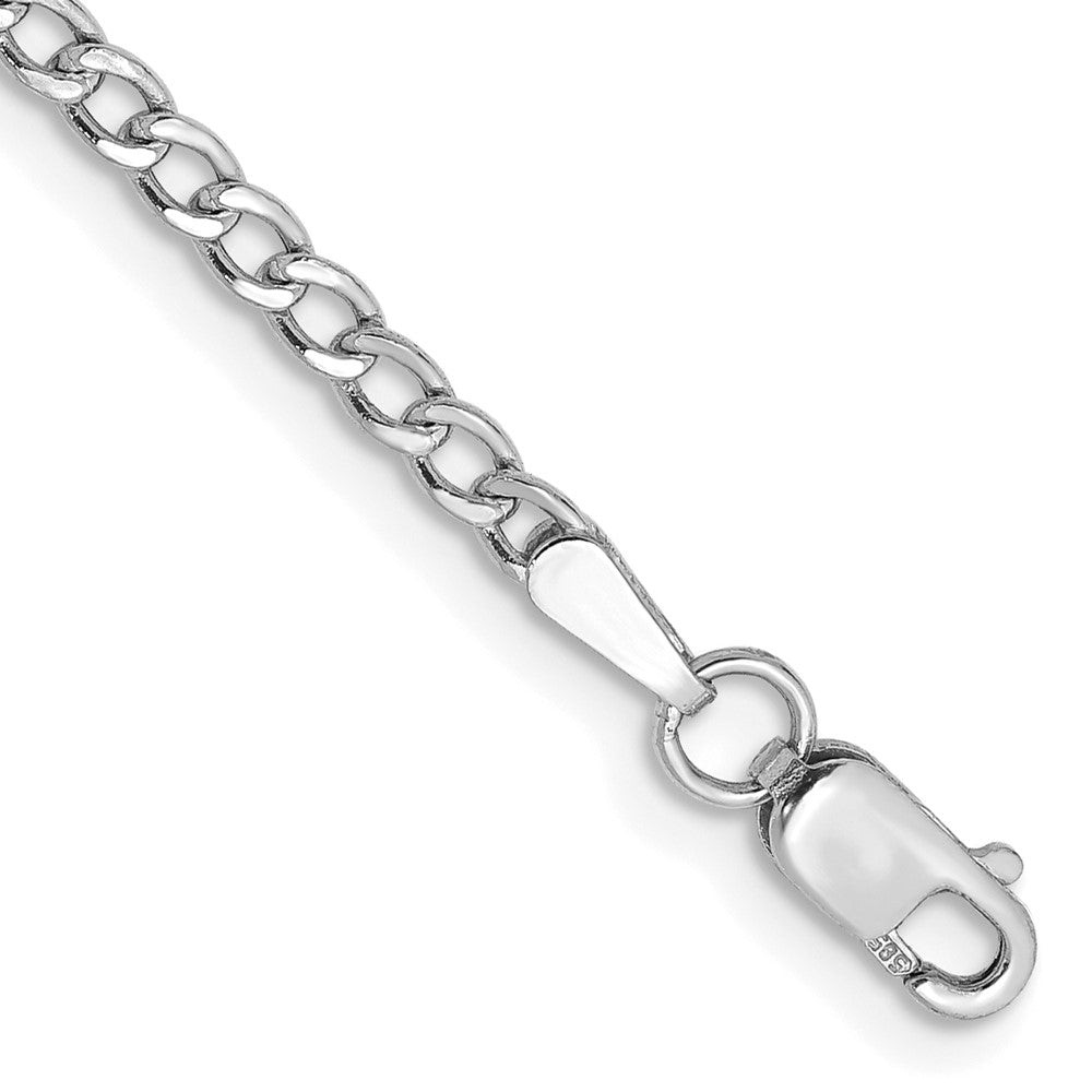 14k WG 2.5mm Semi-Solid Curb Link Chain Bracelet (1.21 grams)