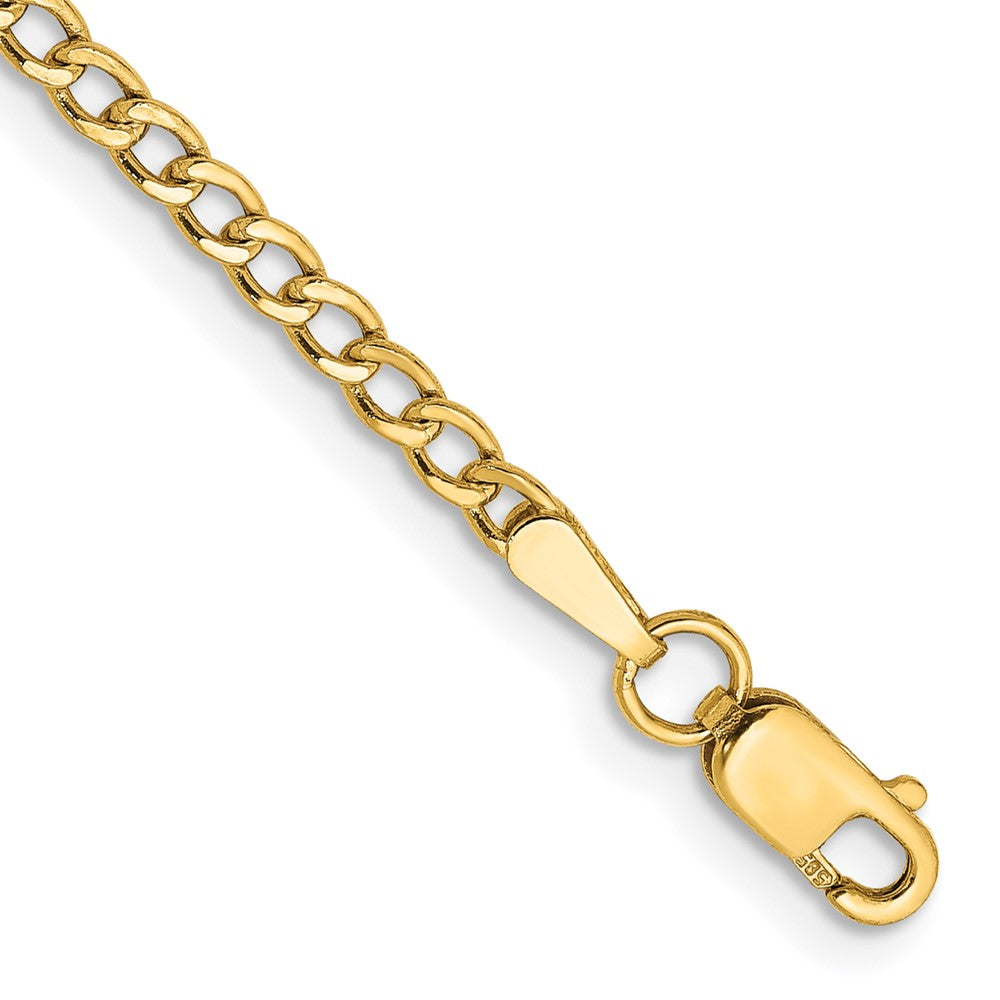 14k 2.5mm Semi-Solid Curb Chain Bracelet (1.10 grams)
