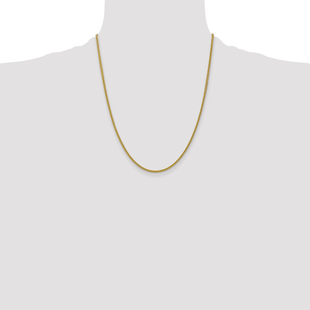 14k 2mm Semi-solid 3-Wire Wheat Chain (2.57 grams)