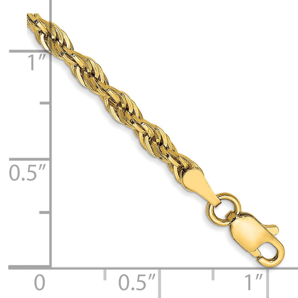 14ky 3.0mm Semi-Solid Rope Chain Bracelet (1.42 grams)