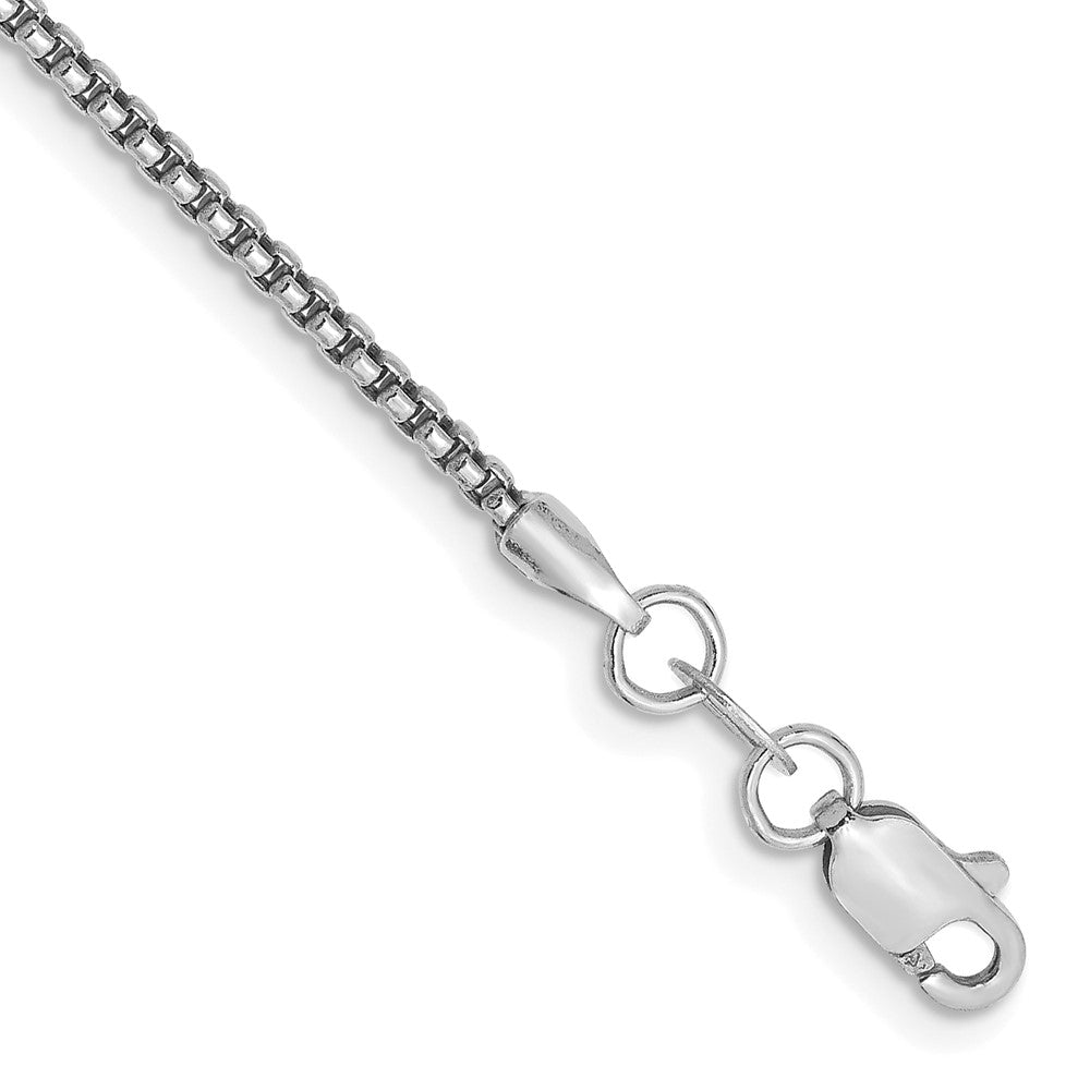 14k WG 1.5mm Semi-Solid Round Box Chain Bracelet (1.34 grams)