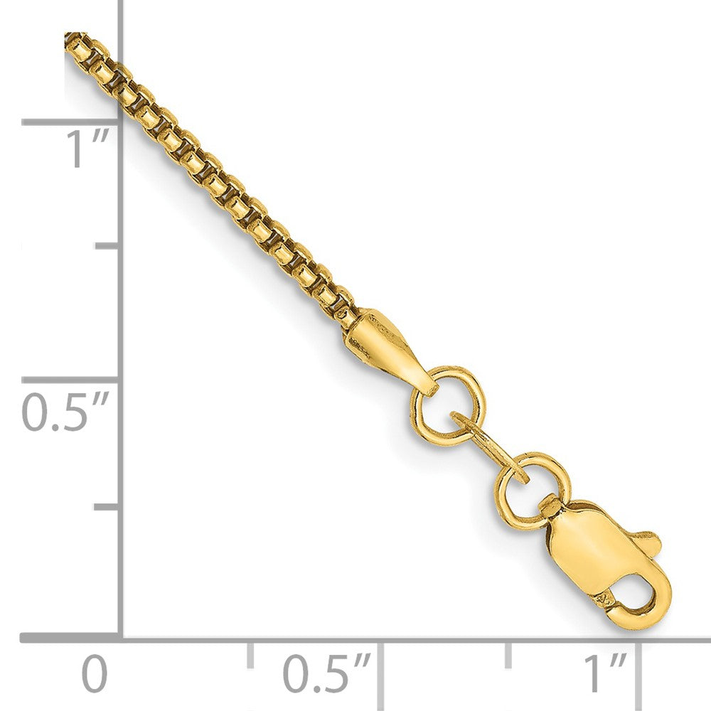 14k 1.5mm Semi-Solid Round Box Chain Bracelet (1.31 grams)