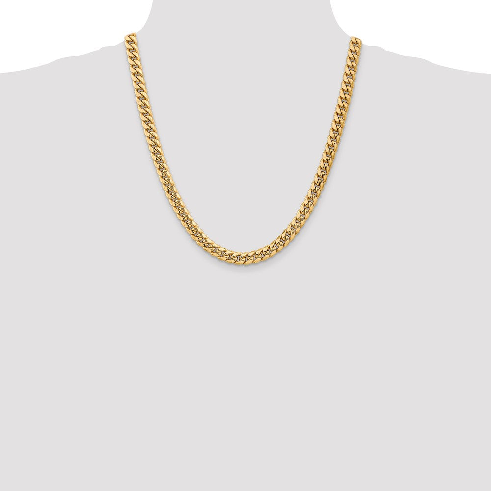 14k 7.3mm Semi-Solid Miami Cuban Chain (27.40 grams)