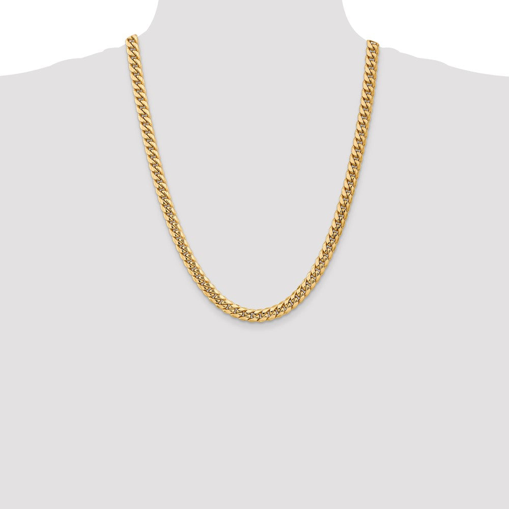 14k 7.3mm Semi-Solid Miami Cuban Chain (27.40 grams)