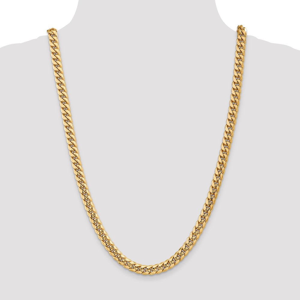 14k 7.3mm Semi-Solid Miami Cuban Chain (27.40 grams)