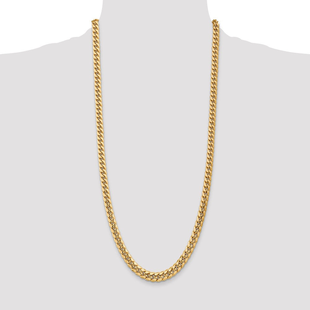 14k 7.3mm Semi-Solid Miami Cuban Chain (27.40 grams)