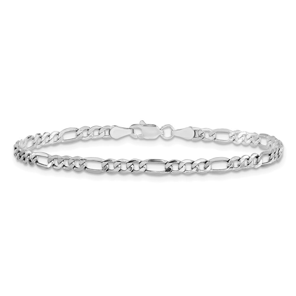 14k WG 3.5mm Semi-Solid Figaro Chain Bracelet (1.56 grams)