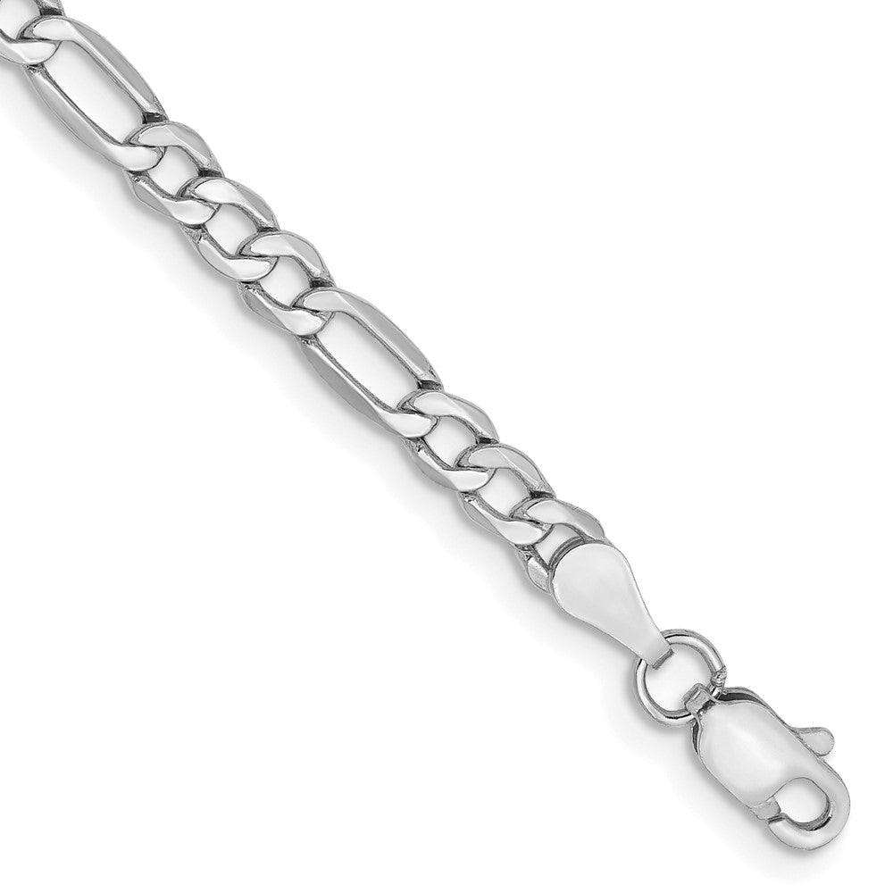 14k WG 3.5mm Semi-Solid Figaro Chain Bracelet (1.56 grams)