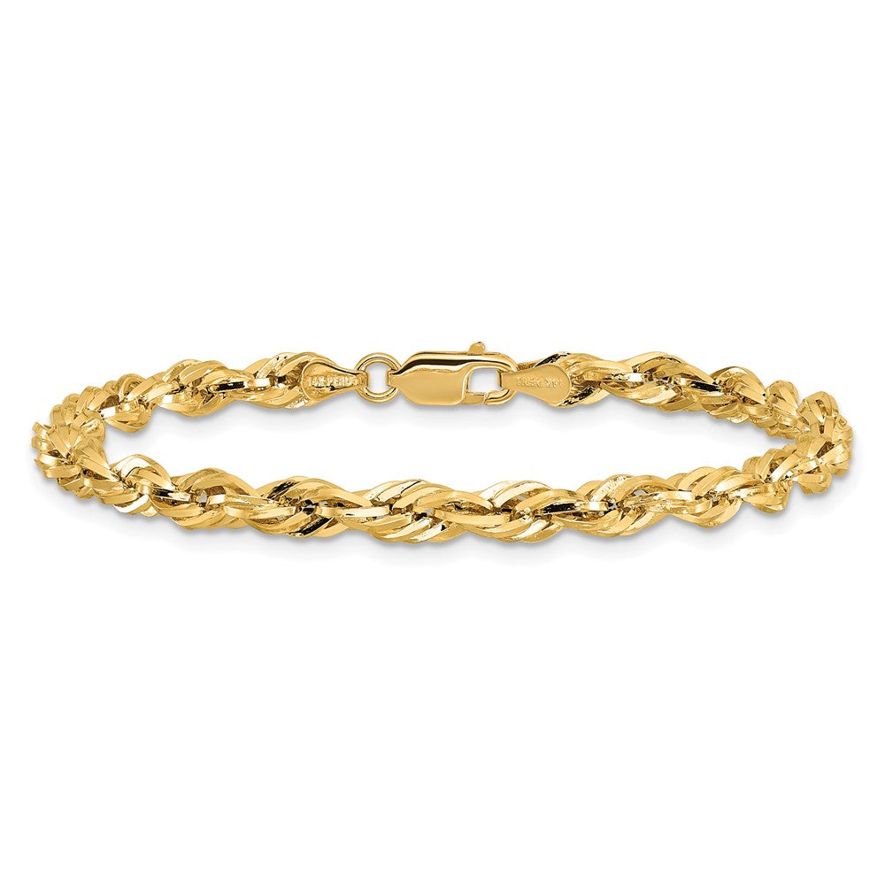 14ky 4.25mm Semi-Solid Rope Chain Bracelet (2.37 grams)