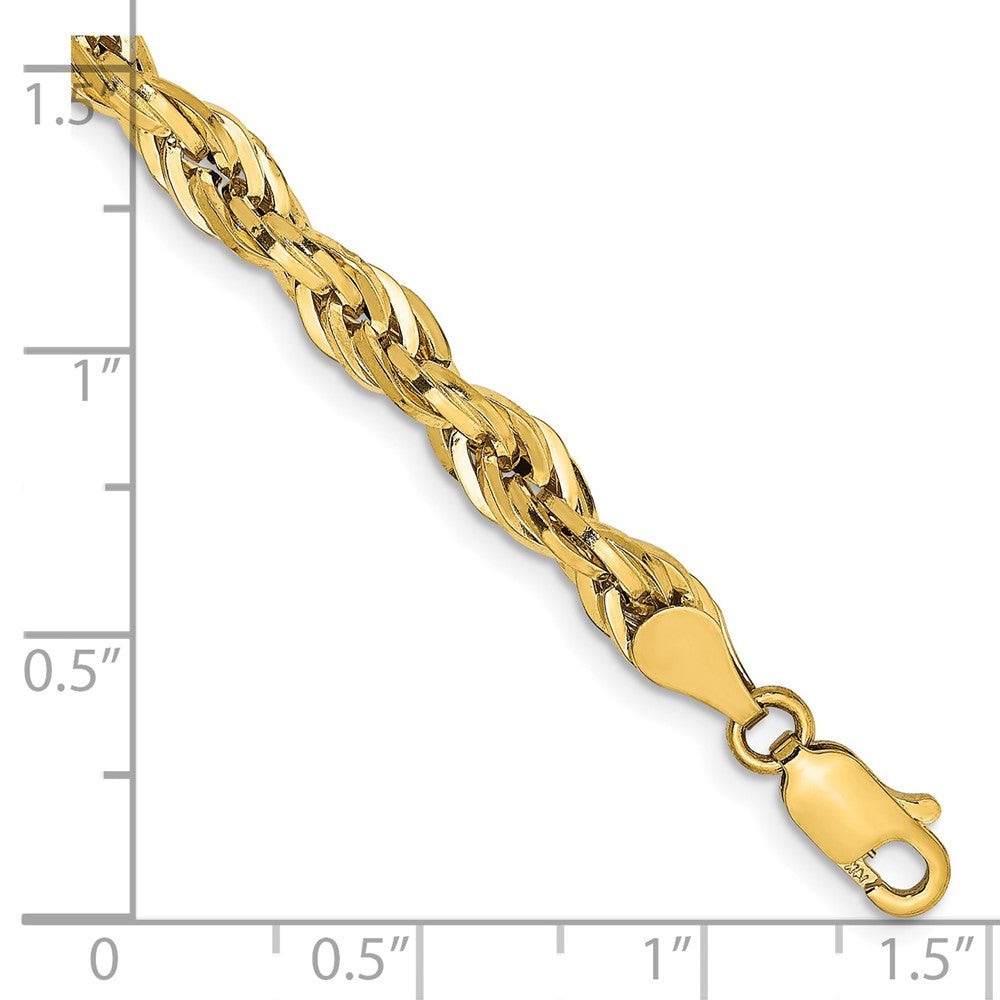 14ky 4.75mm Semi-Solid Rope Chain Bracelet (2.80 grams)