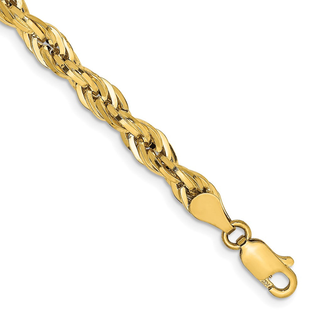 14ky 4.75mm Semi-Solid Rope Chain Bracelet (2.80 grams)