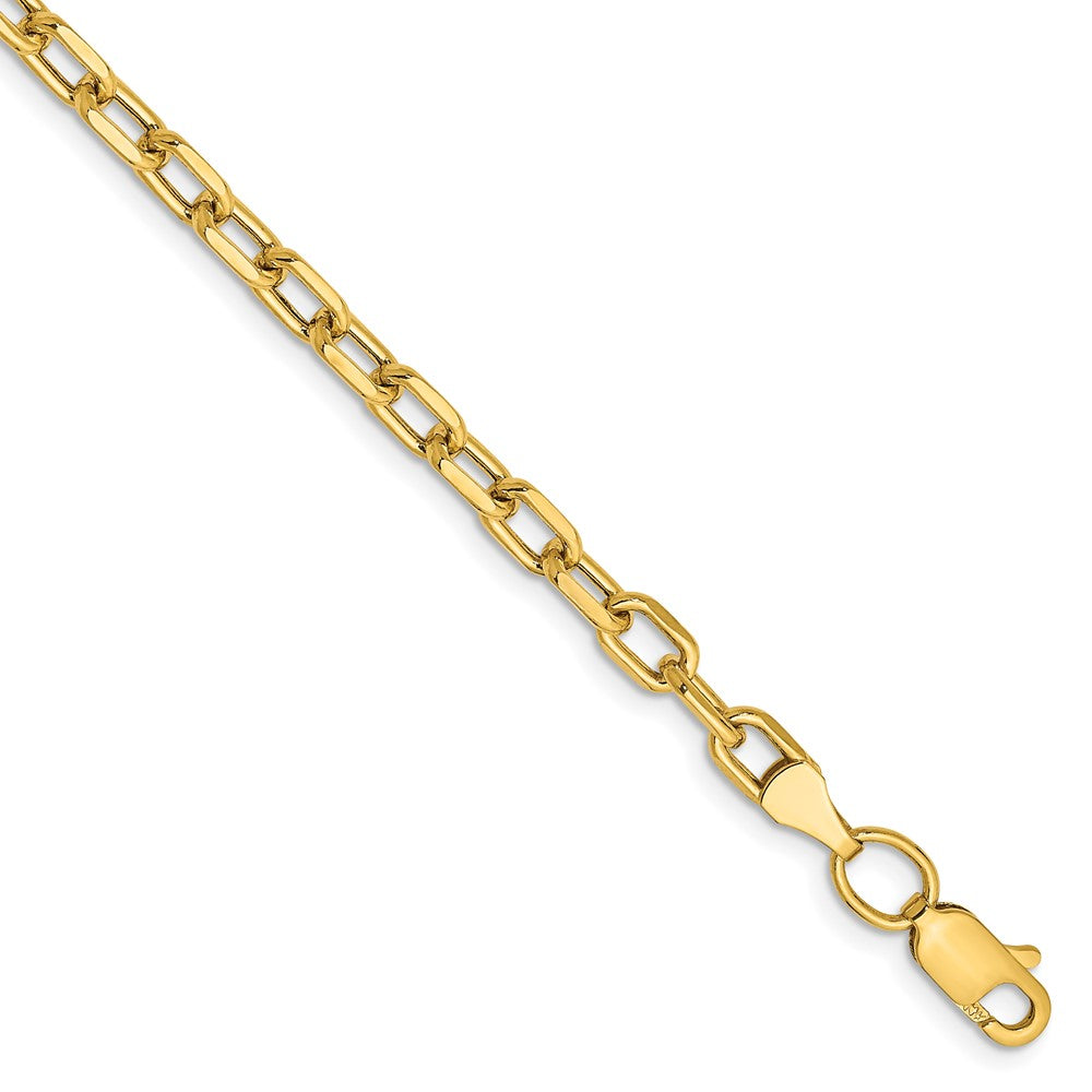 14k 3.7mm Semi-solid D/C Open Link Cable Chain Bracelet (2.74 grams)