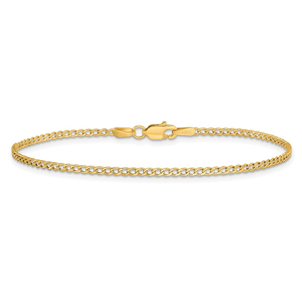 14k 1.85mm Semi-Solid Curb Chain Bracelet (0.93 grams)