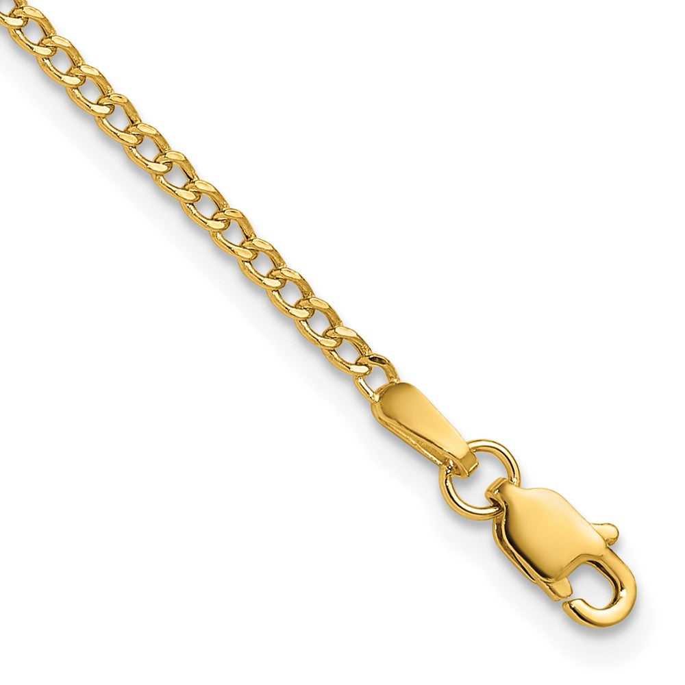 14k 1.85mm Semi-Solid Curb Chain Bracelet (0.93 grams)