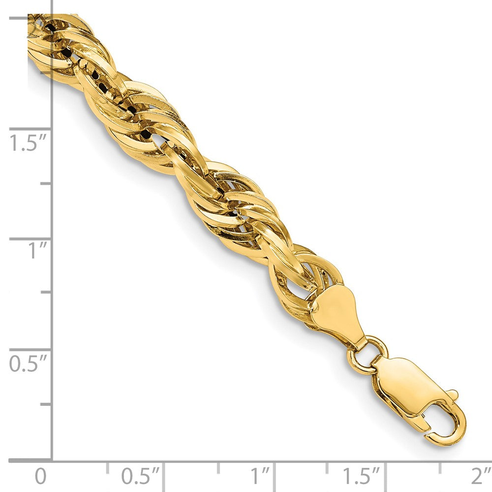 14ky 7.0mm Semi-Solid Rope Chain Bracelet (6.18 grams)