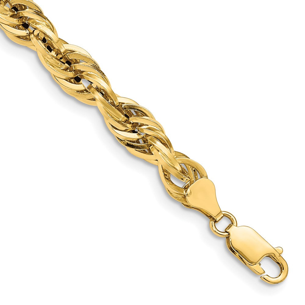 14ky 7.0mm Semi-Solid Rope Chain Bracelet (6.18 grams)