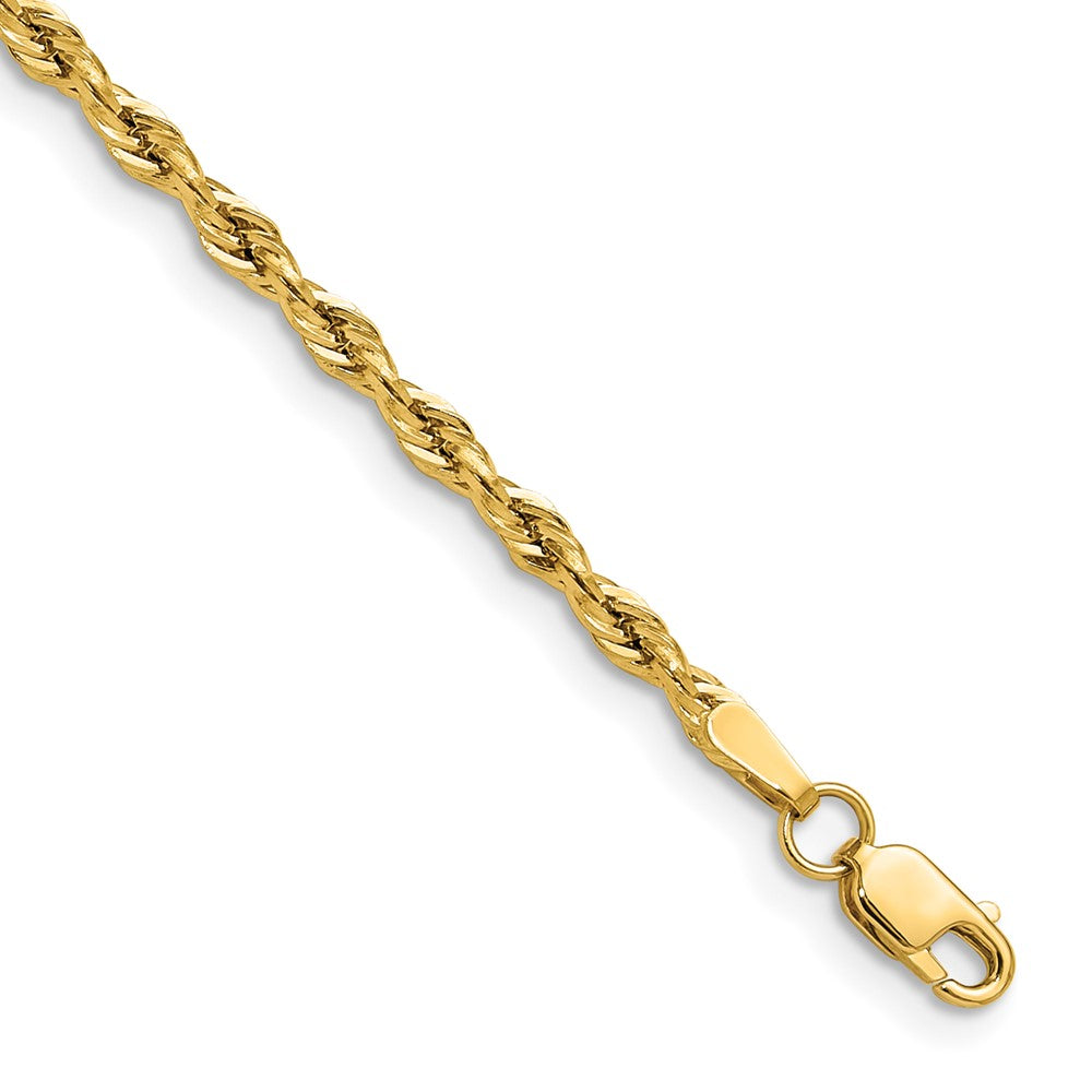 14ky 2.5mm Semi-Solid Rope Chain Bracelet (1.22 grams)