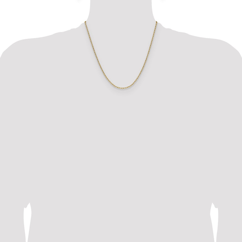 14k 2.2mm Semi-Solid Beveled Paperclip Chain (1.86 grams)