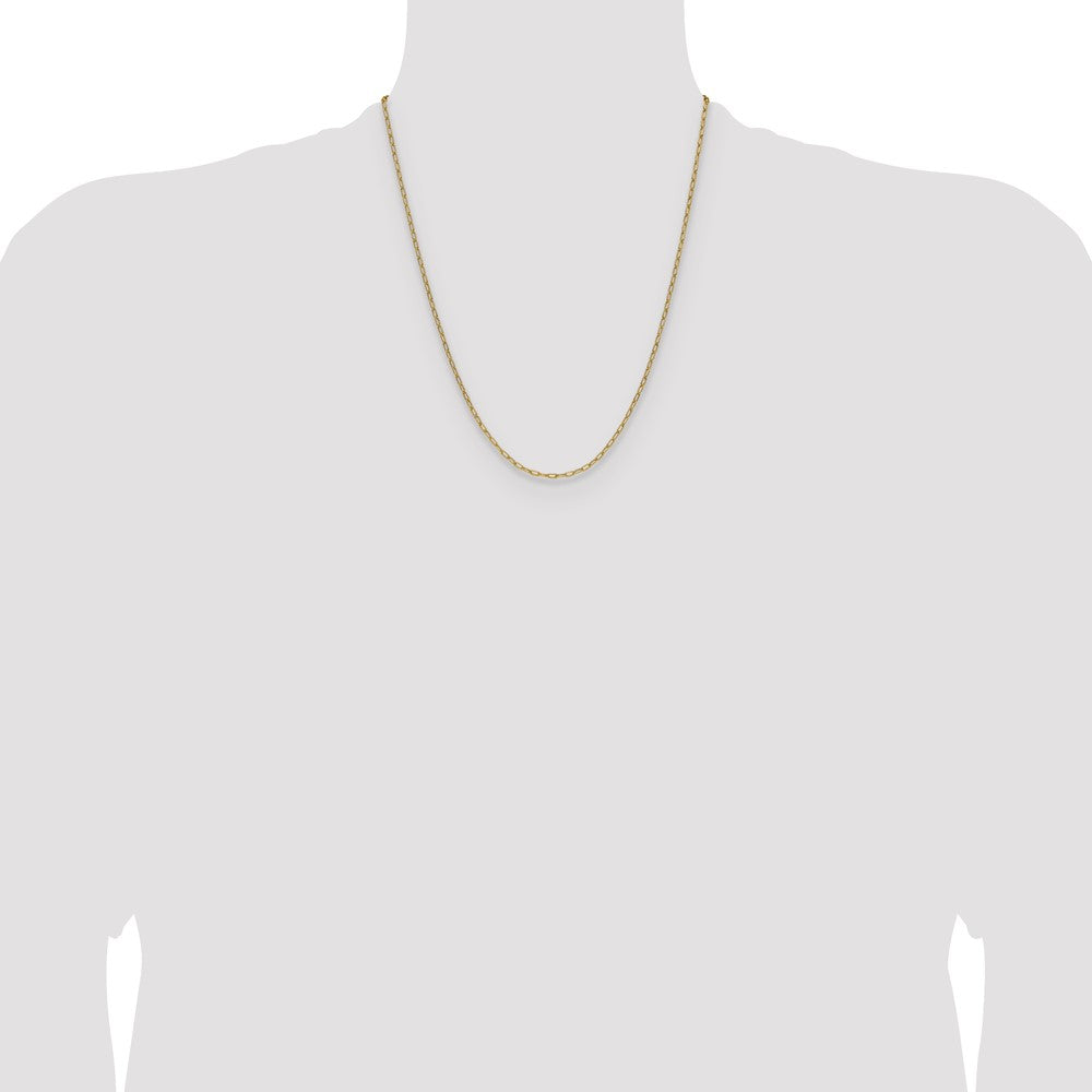 14k 2.2mm Semi-Solid Beveled Paperclip Chain (1.86 grams)