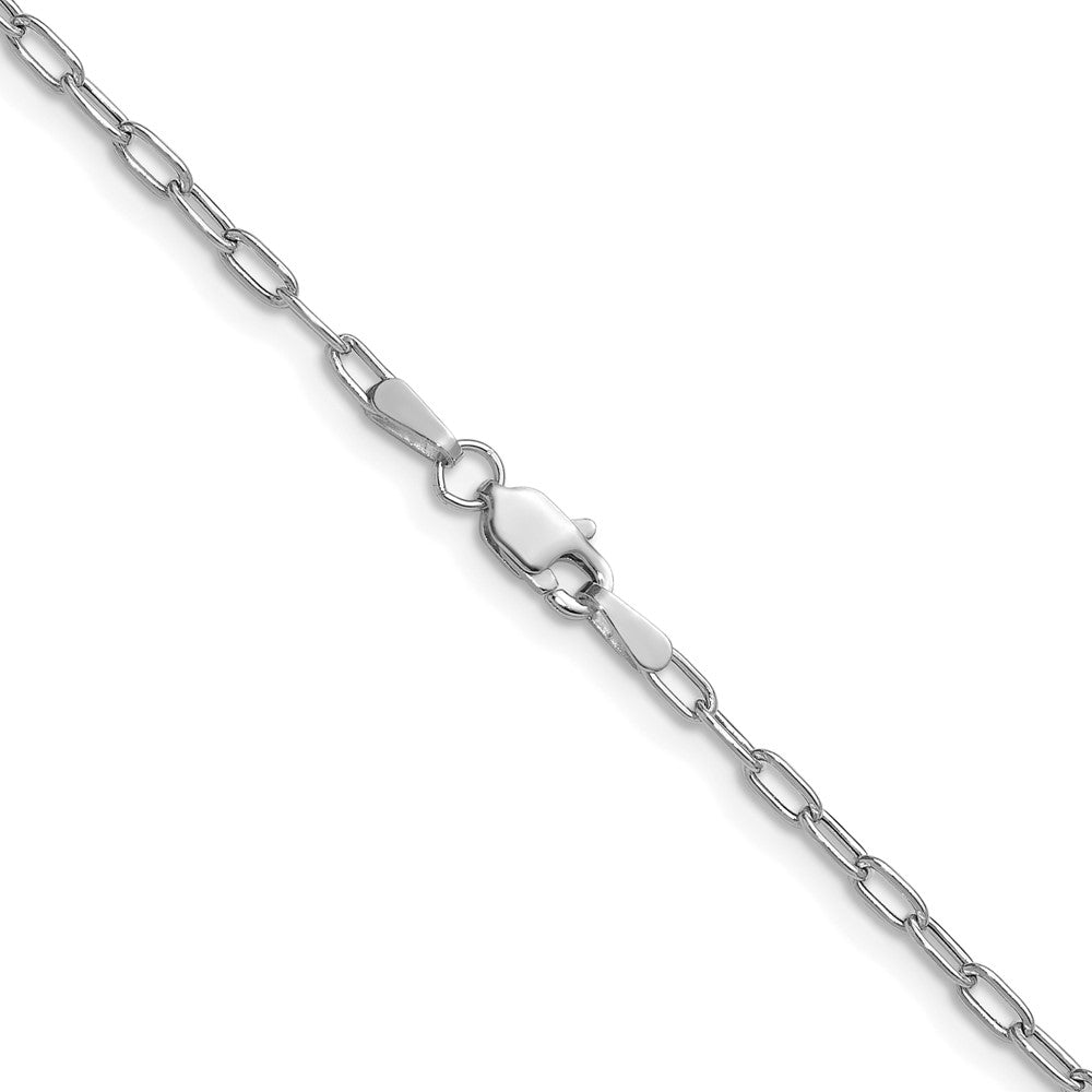 14k White Gold 2.2mm Semi-Solid Beveled Paperclip Chain (1.86 grams)