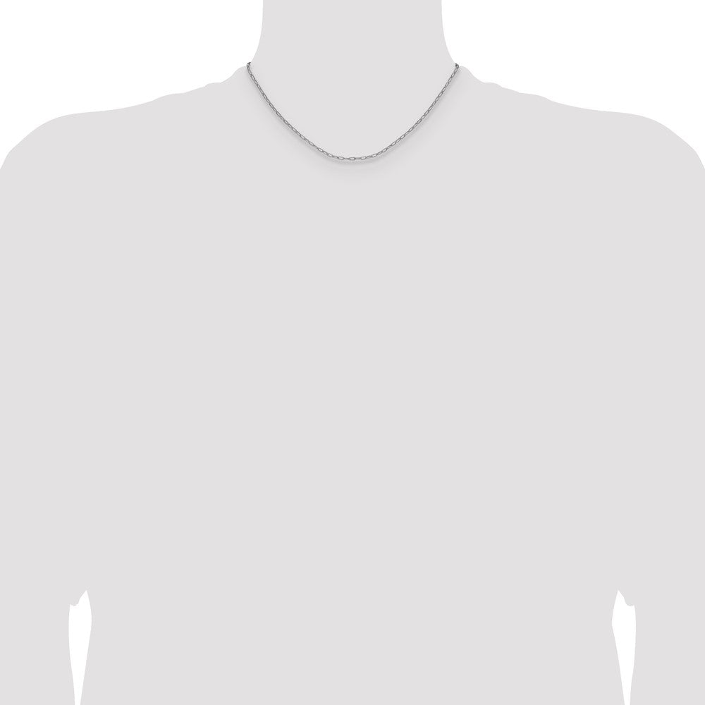 14k White Gold 2.2mm Semi-Solid Beveled Paperclip Chain (1.86 grams)