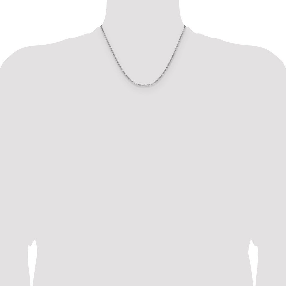 14k White Gold 2.2mm Semi-Solid Beveled Paperclip Chain (1.86 grams)