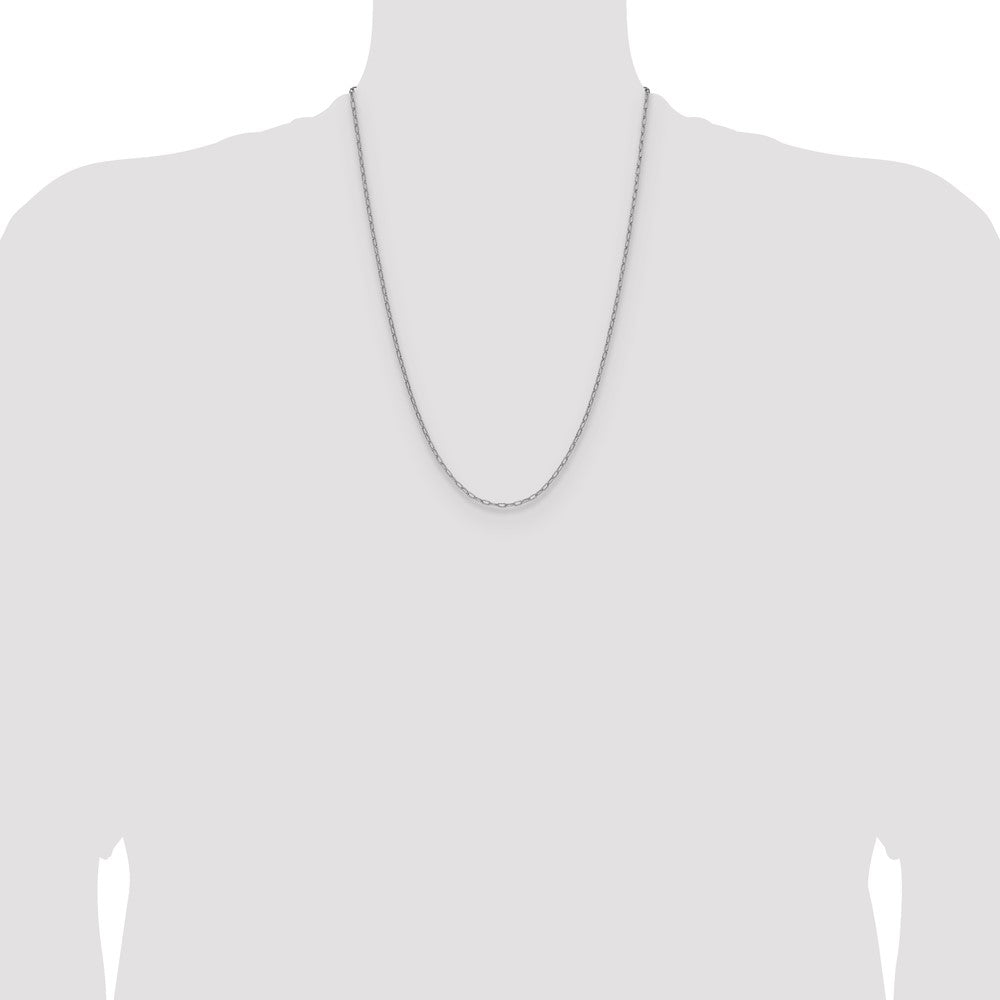 14k White Gold 2.2mm Semi-Solid Beveled Paperclip Chain (1.86 grams)