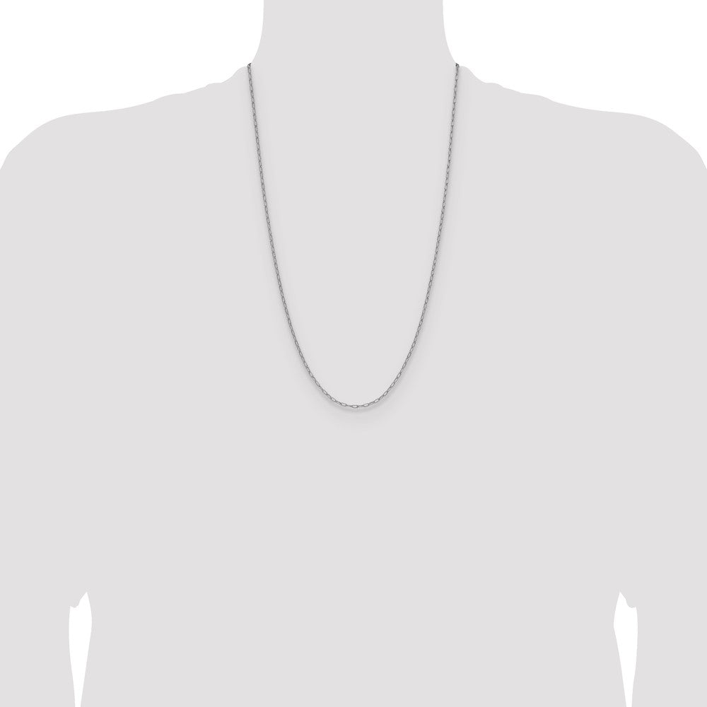 14k White Gold 2.2mm Semi-Solid Beveled Paperclip Chain (1.86 grams)