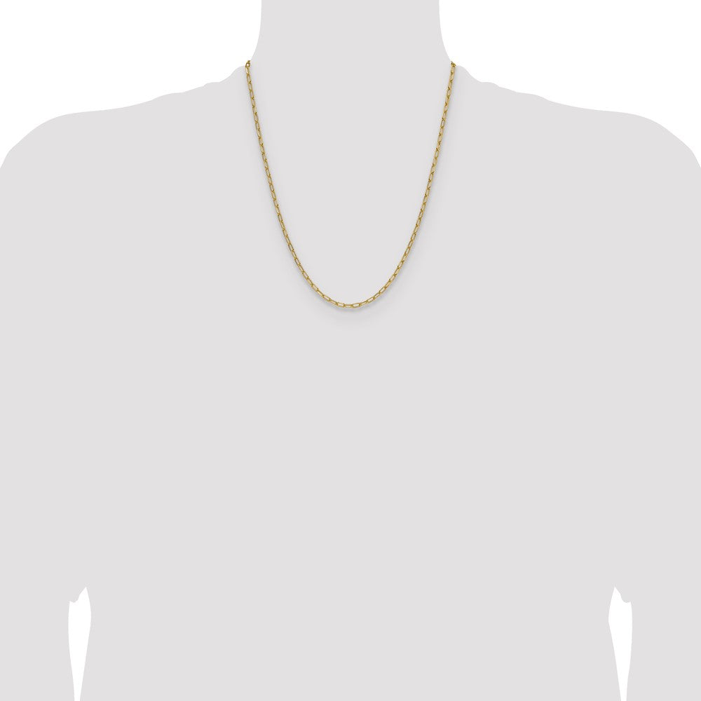 14k 3.0mm Semi-Solid Beveled Paperclip Chain (3.30 grams)