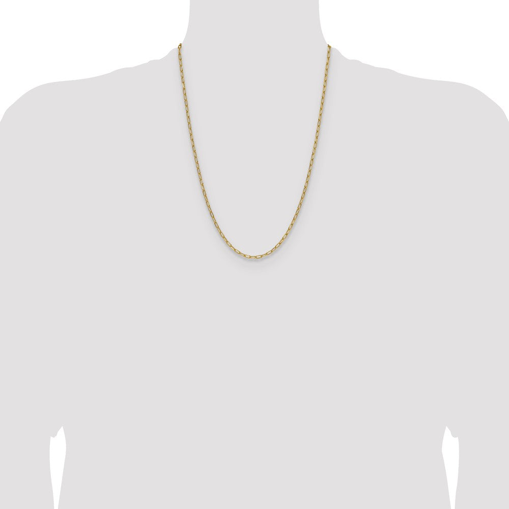 14k 3.0mm Semi-Solid Beveled Paperclip Chain (3.30 grams)