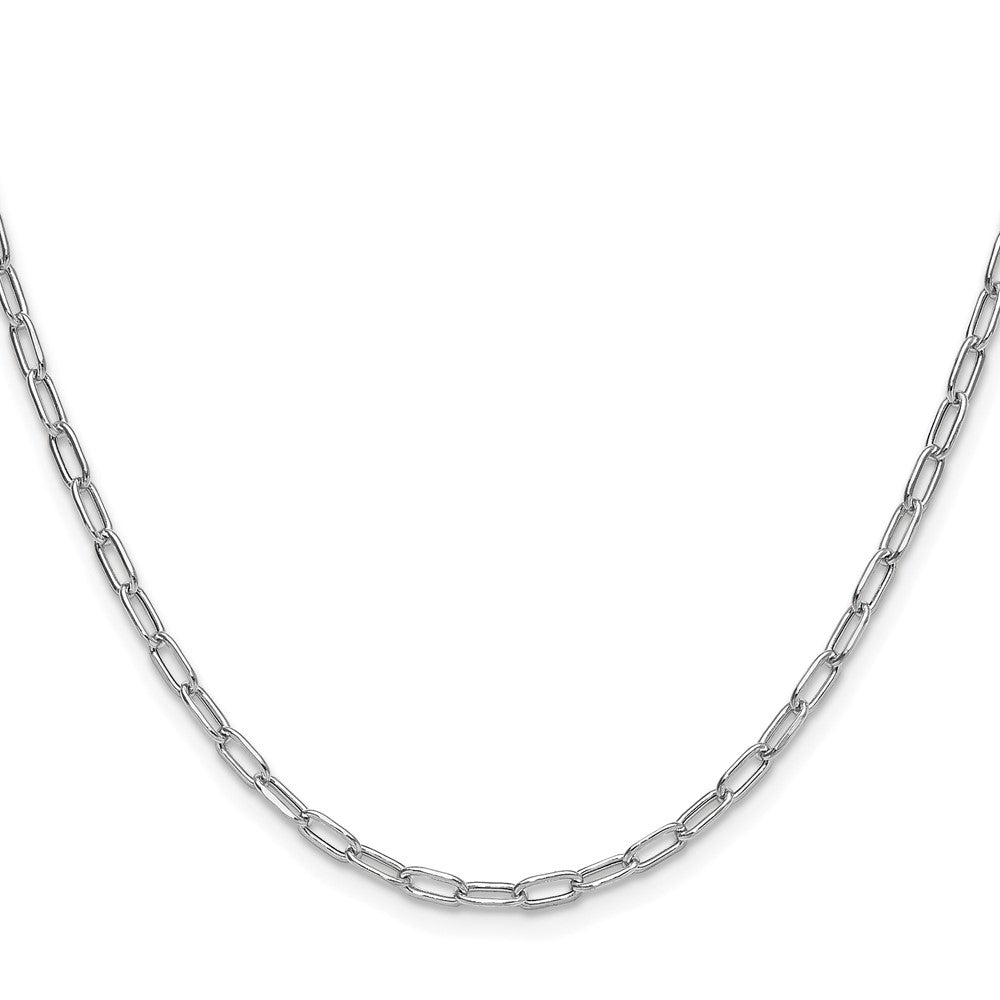 14k White Gold 3.0mm Semi-Solid Beveled Paperclip Chain (3.04 grams)