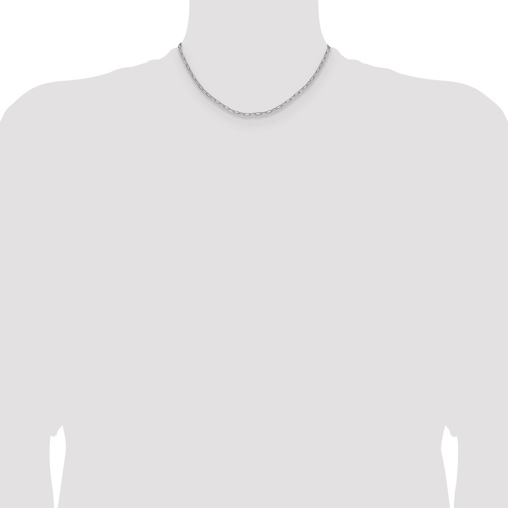 14k White Gold 3.0mm Semi-Solid Beveled Paperclip Chain (3.04 grams)