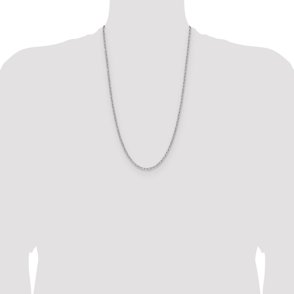 14k White Gold 3.0mm Semi-Solid Beveled Paperclip Chain (3.04 grams)