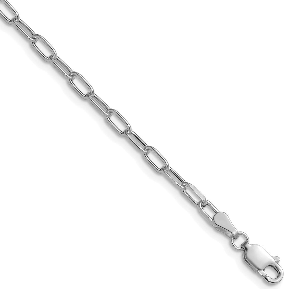 14k White Gold 3.0mm Semi-Solid Beveled Paperclip Chain (3.04 grams)