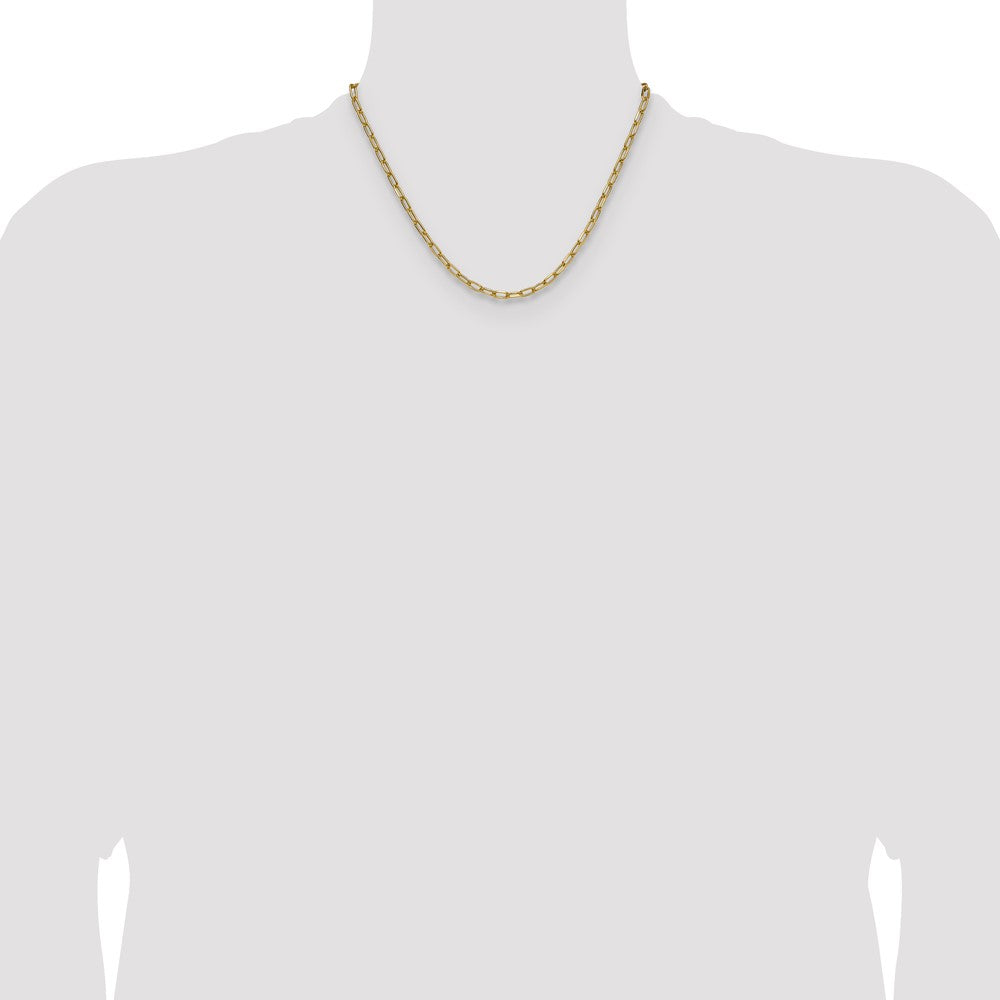 14k 3.7mm Semi-Solid Beveled Paperclip Chain (4.37 grams)