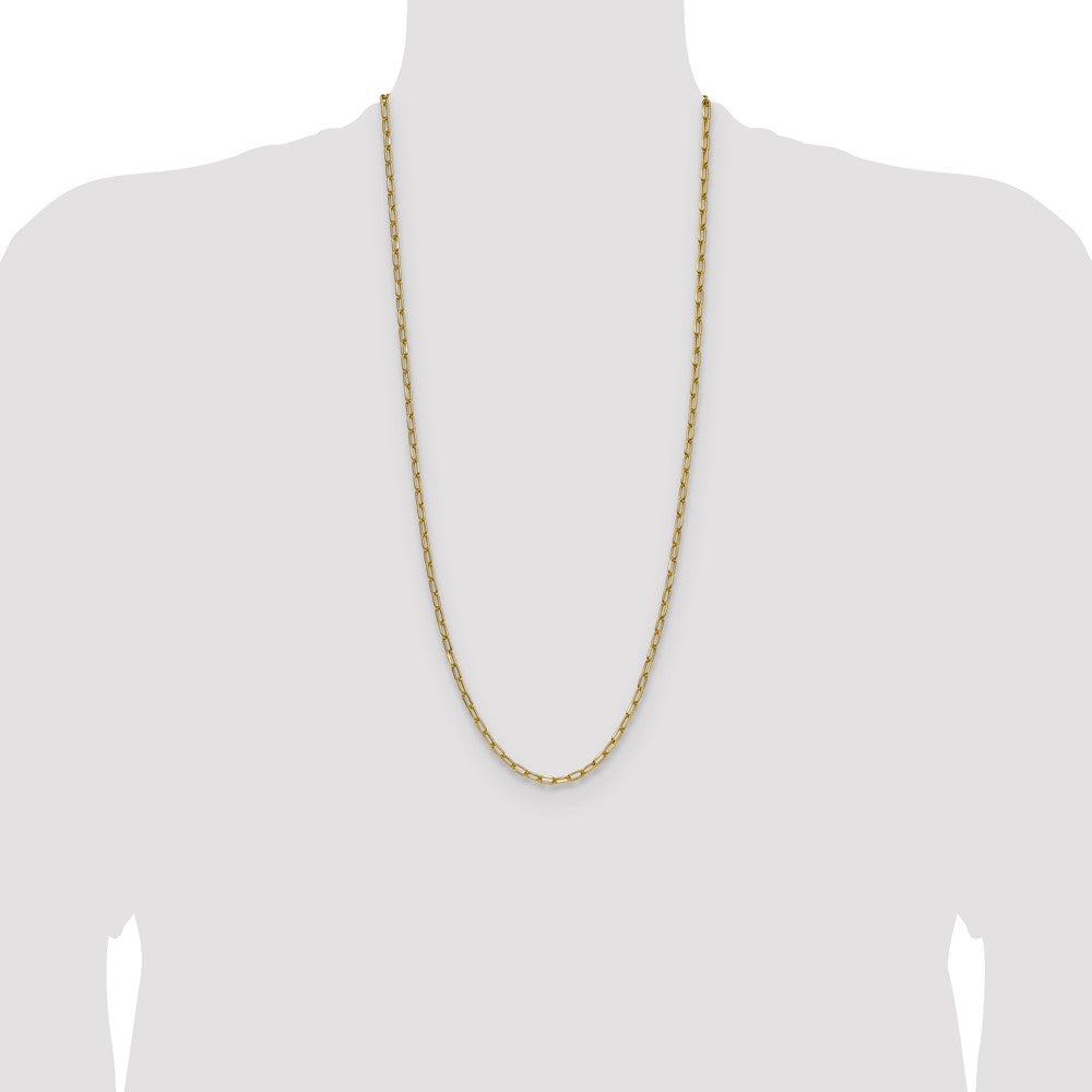 14k 3.7mm Semi-Solid Beveled Paperclip Chain (4.37 grams)