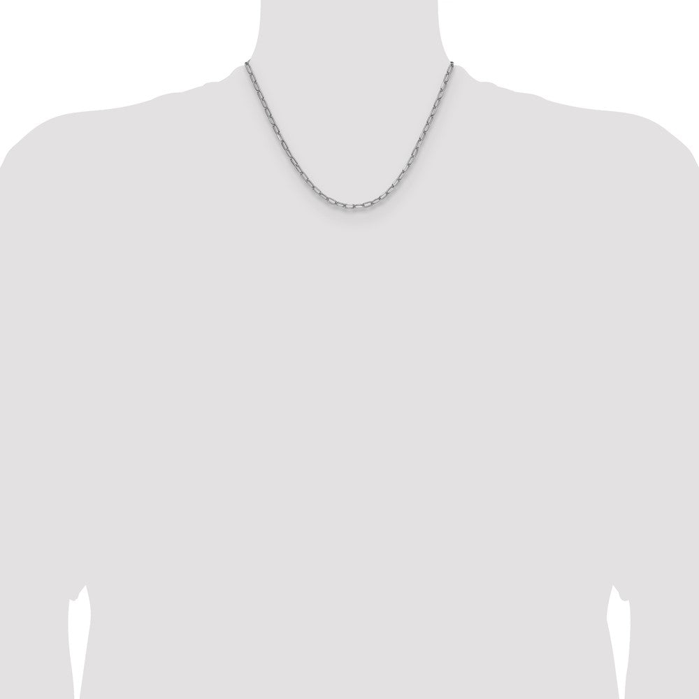 14k White Gold 3.7mm Semi-Solid Beveled Paperclip Chain (4.38 grams)