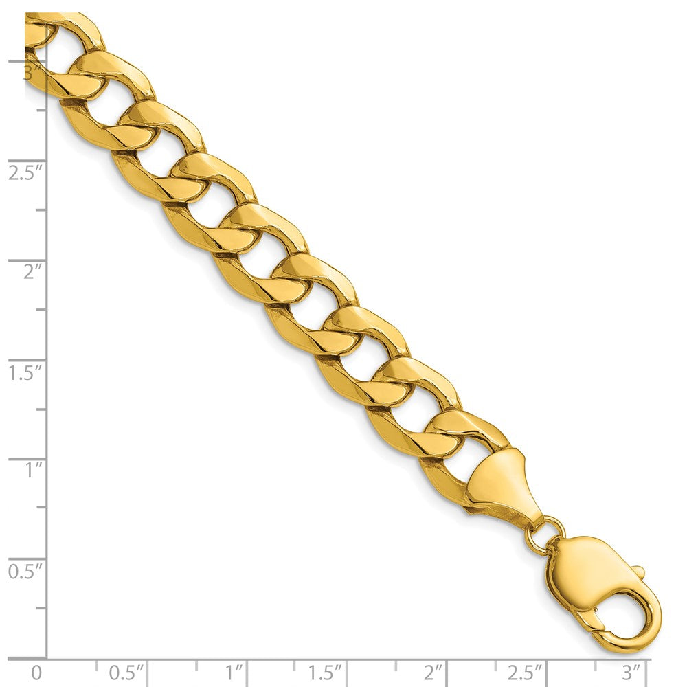 14k 11.3mm Semi-Solid Curb Chain Bracelet (15.81 grams)