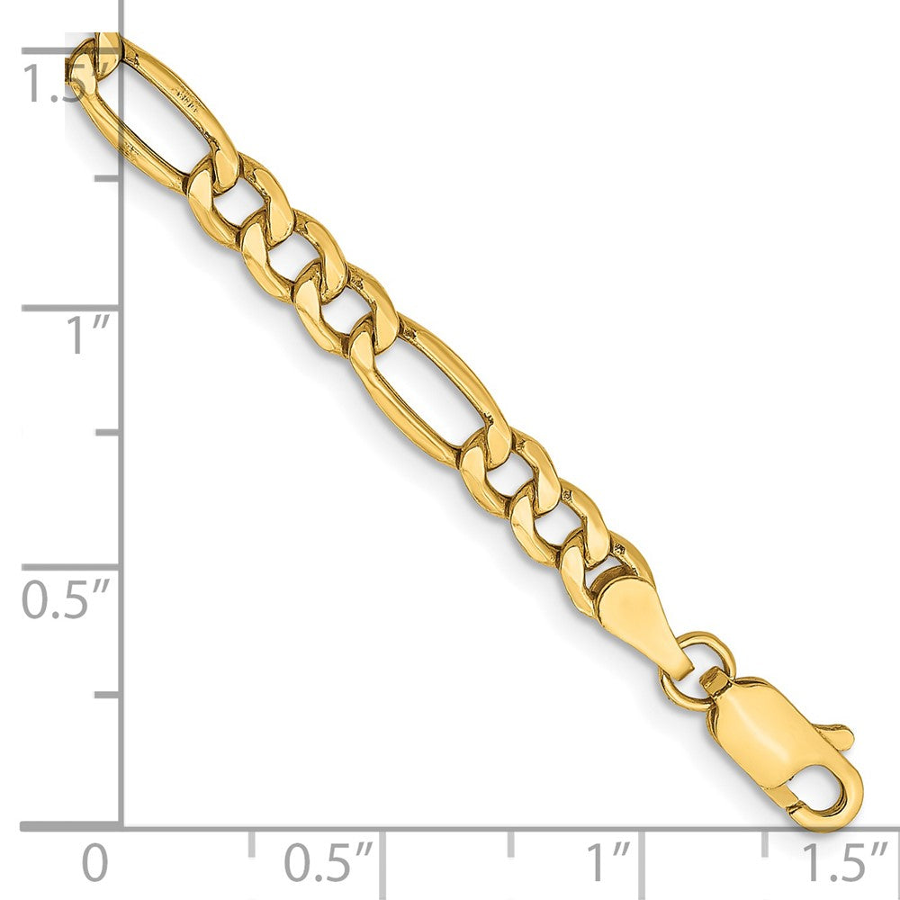 14k 4.2mm Semi-Solid Figaro Chain Bracelet (2.43 grams)