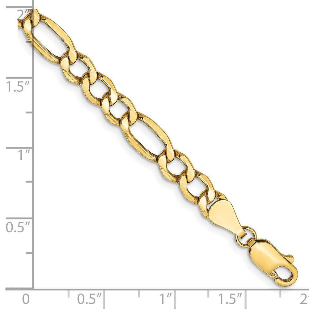 14k 5.75mm Semi-Solid Figaro Chain Bracelet (3.49 grams)
