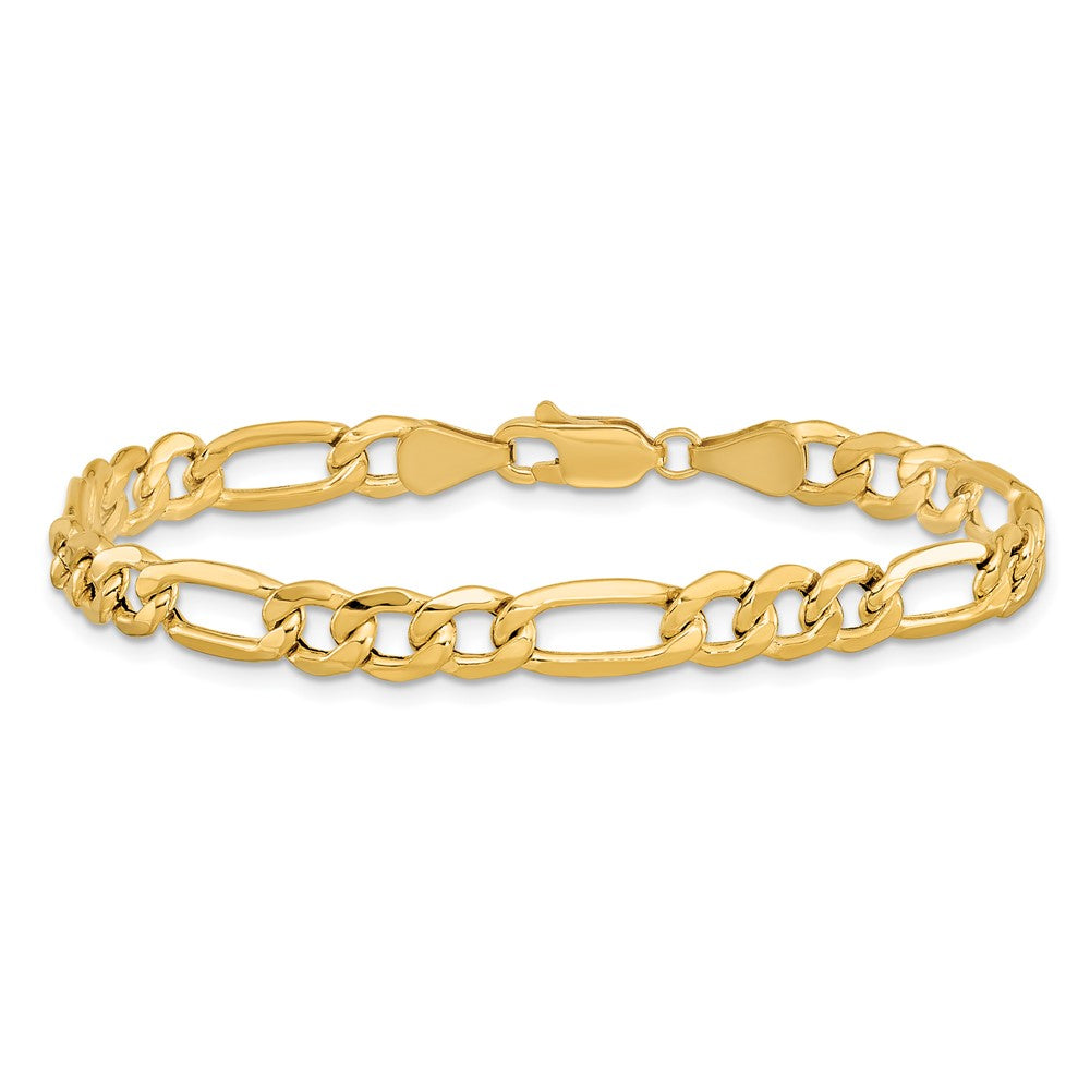 14k 6.25mm Semi-Solid Figaro Chain Bracelet (4.46 grams)