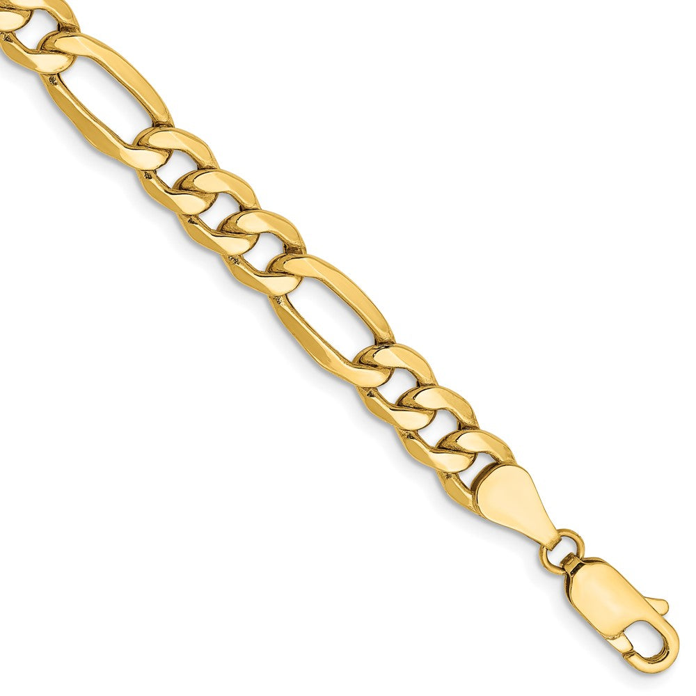 14k 6.25mm Semi-Solid Figaro Chain Bracelet (4.46 grams)