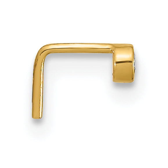 14k 22 Gauge 2.5mm CZ Nose Stud (0.08 grams)