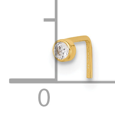 14k 22 Gauge 2.5mm CZ Nose Stud (0.08 grams)