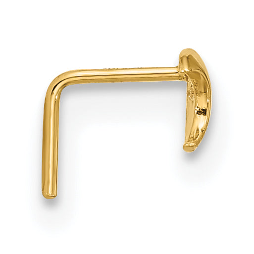 14k 23 Gauge CZ Moon Nose Stud (0.07 grams)
