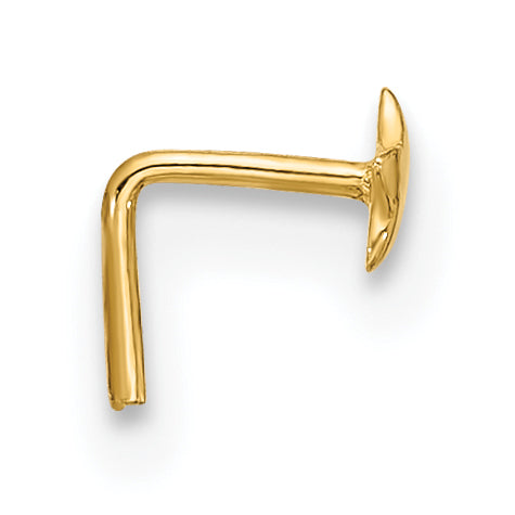 14k 22 Gauge Polished Star Nose Stud (0.05 grams)