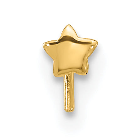 14k 22 Gauge Polished Star Nose Stud (0.05 grams)