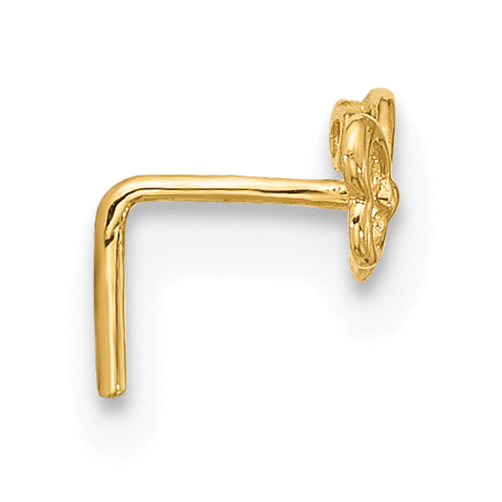 14k 23 Gauge CZ Butterfly Nose Stud (0.09 grams)